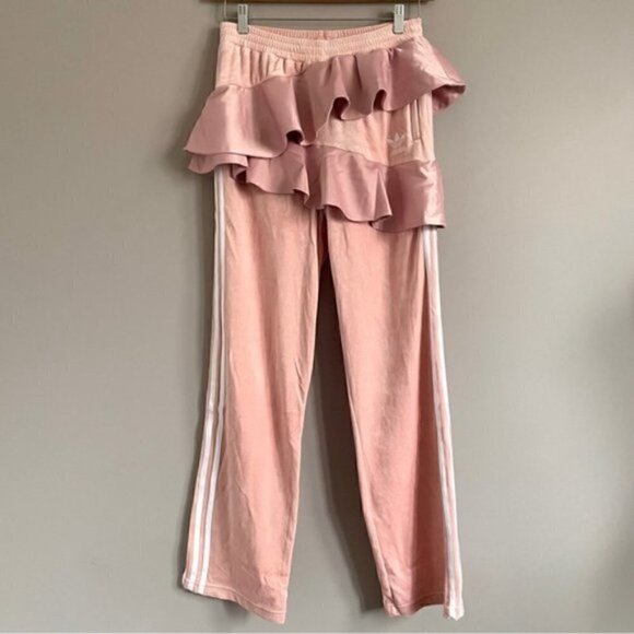 adidas Originals x J Koo Trefoil Velour Ruffle Track Pants - S, BNWTs - Picture 3 of 12
